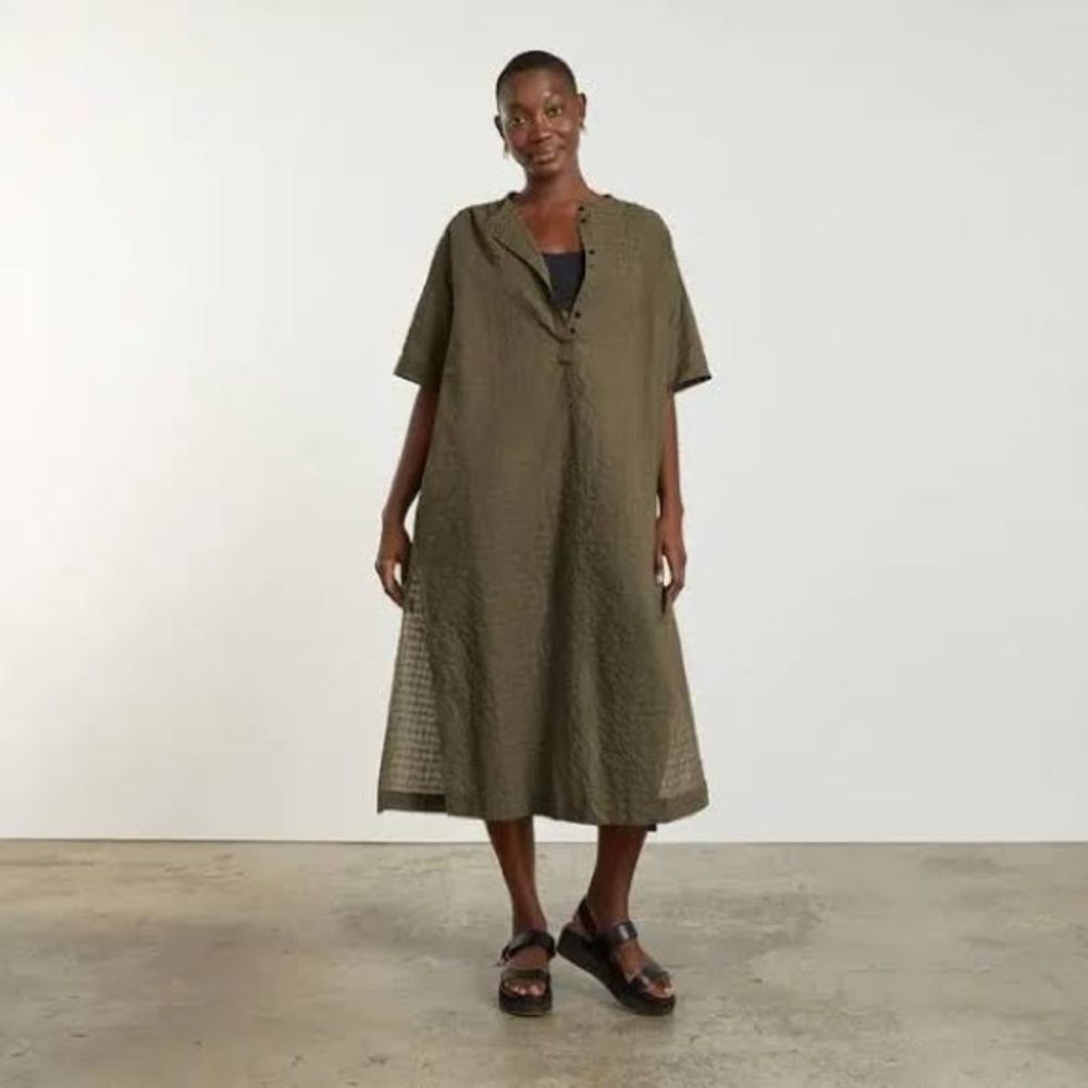 Everlane The Caftan Dress, Beech Green, XS